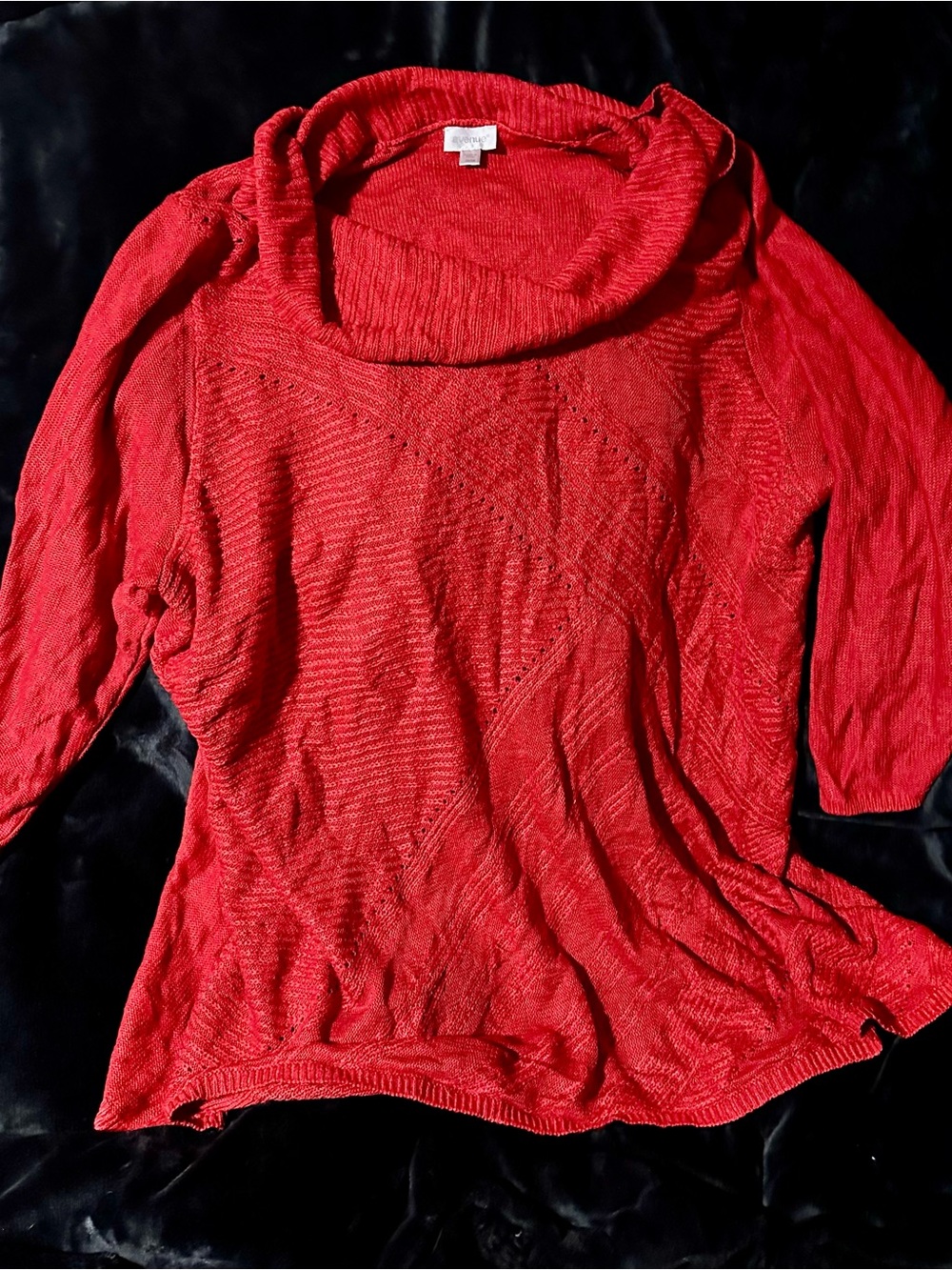Avenue Red Cowl Neck Sweater